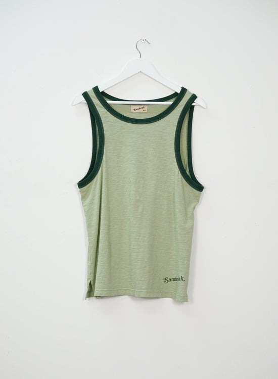 Contrast Rib Tank in Desert Sage