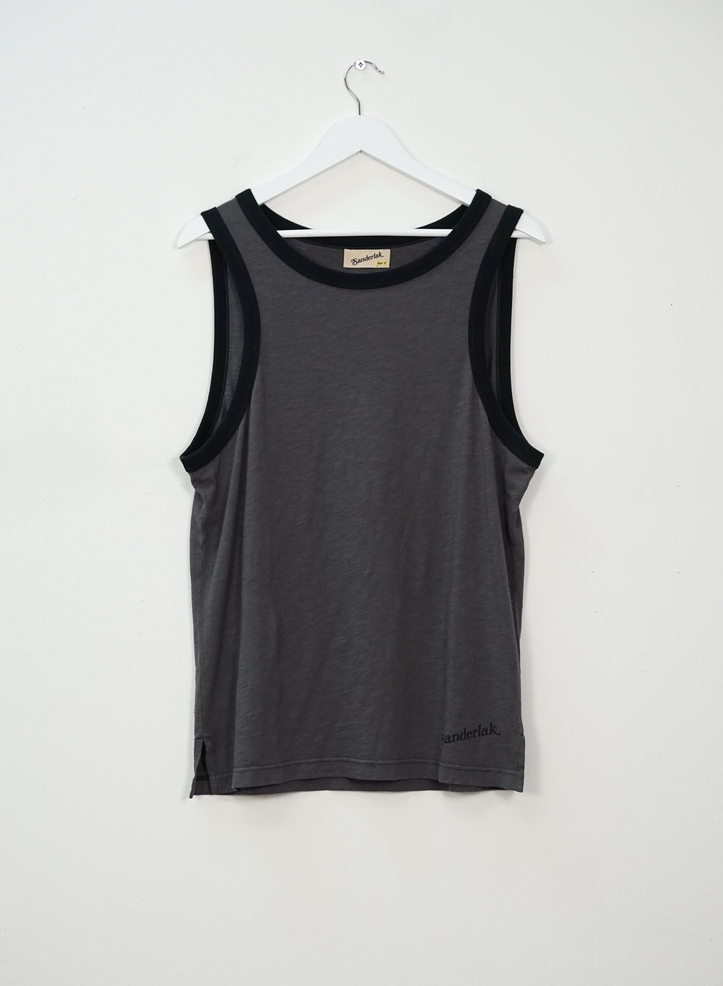 Contrast Rib Tank in Grey