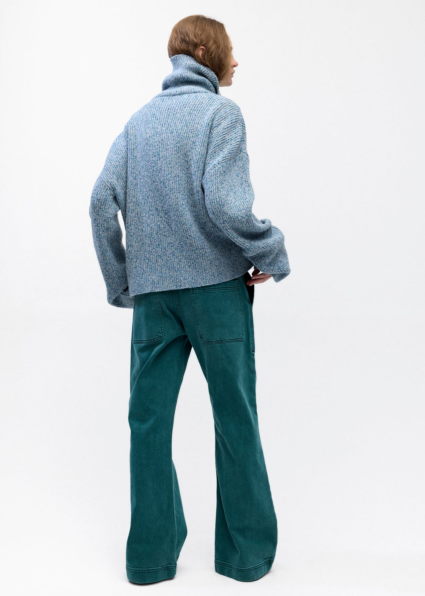 Turtleneck Sweater in Sky Melange