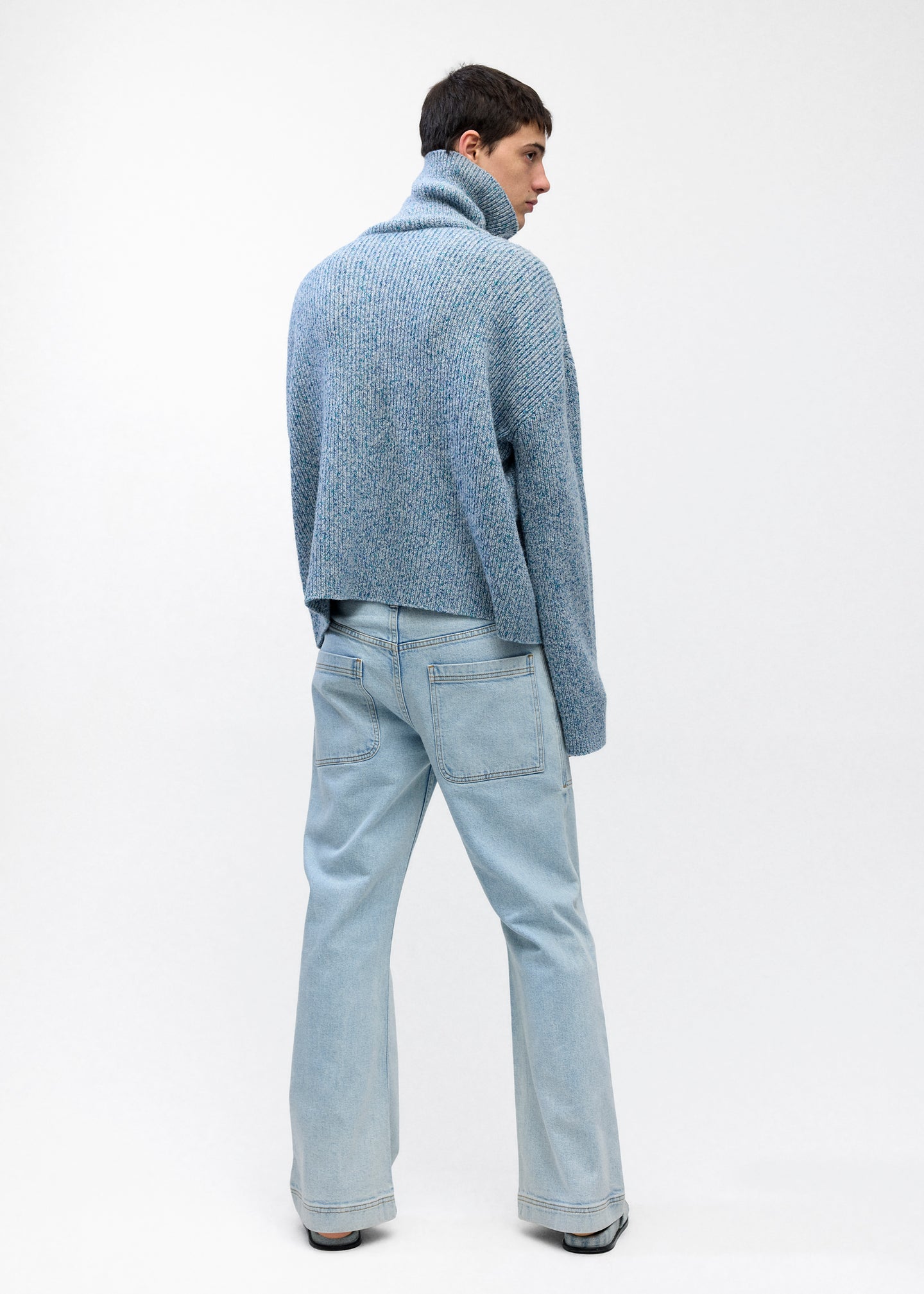 Turtleneck Sweater in Sky Melange