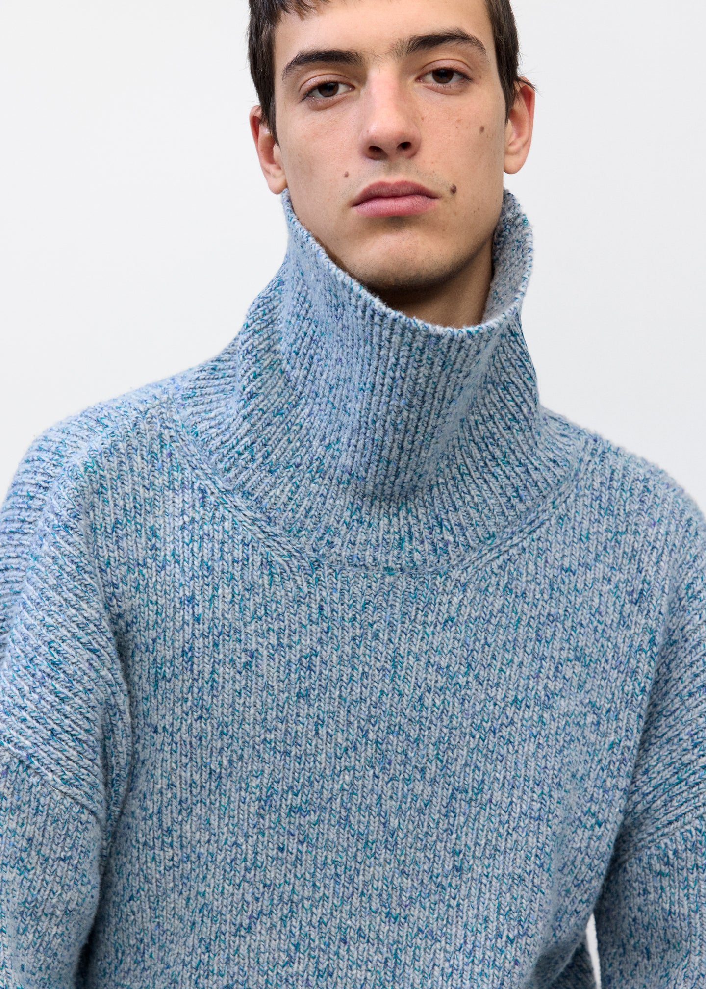 Turtleneck Sweater in Sky Melange