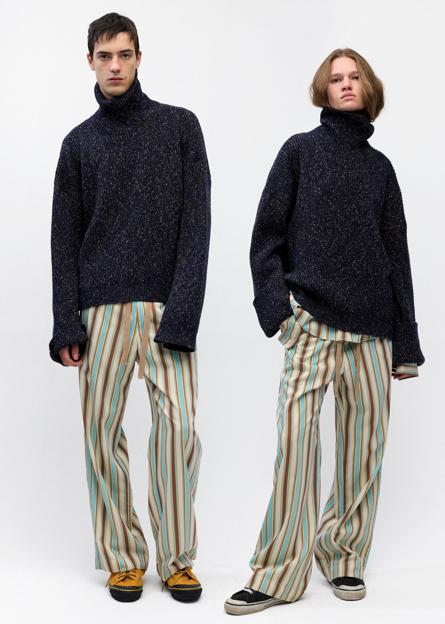 Turtleneck Sweater in Navy Melange