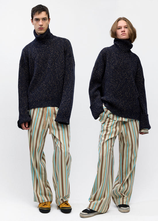 Turtleneck Sweater in Navy Melange