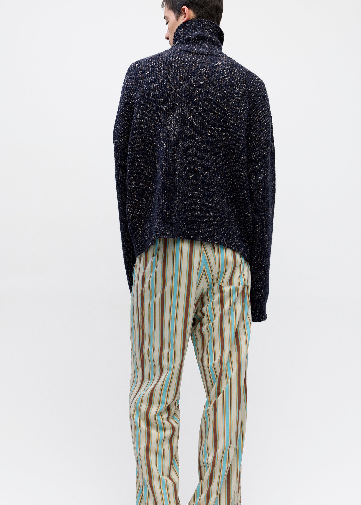 Turtleneck Sweater in Navy Melange