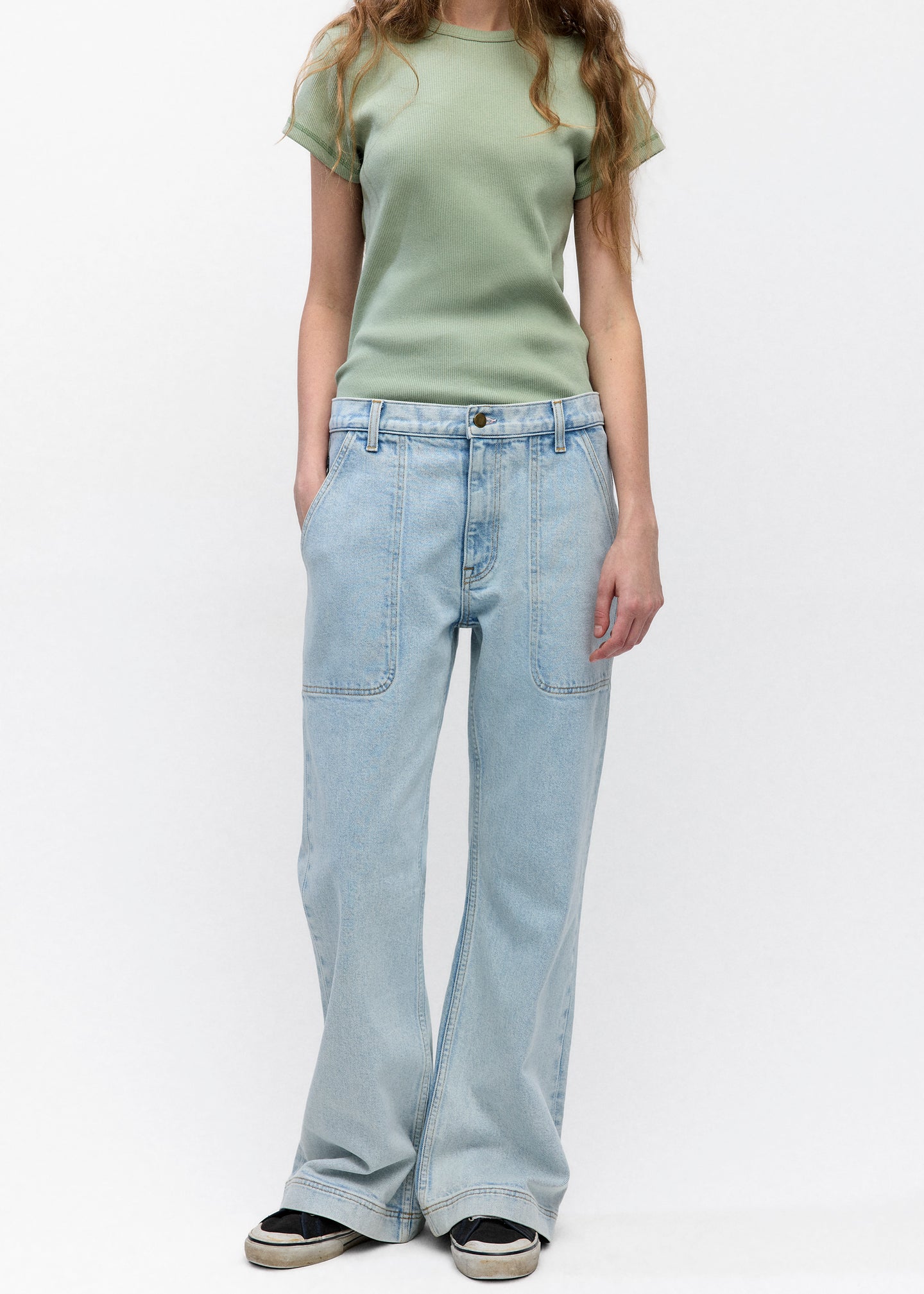 Utility Flare Jean in Blue Wash