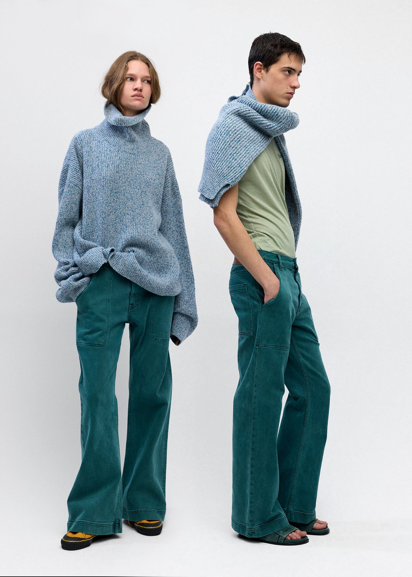 Utility Flare Jean in Pine Wash