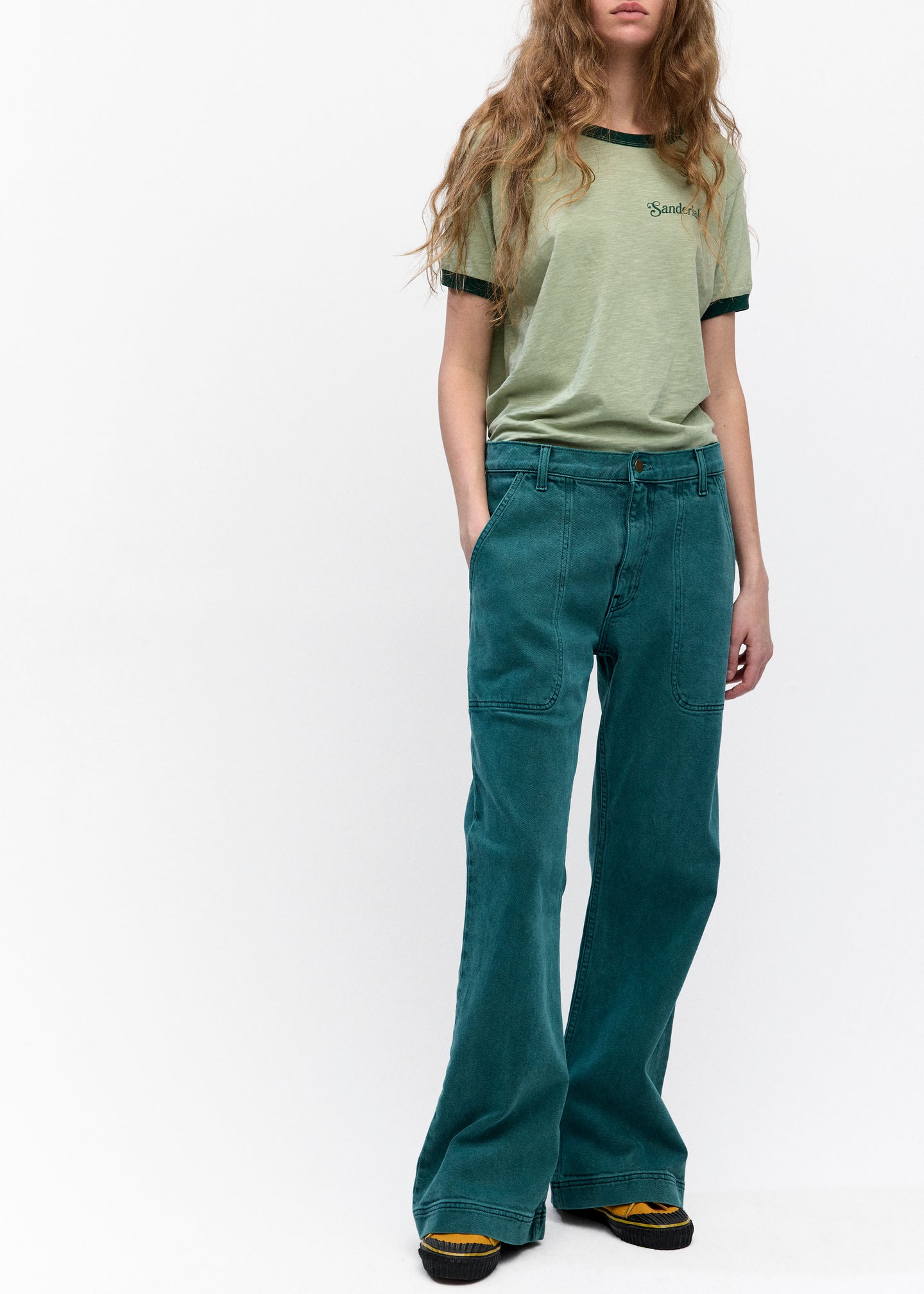 Utility Flare Jean in Pine Wash