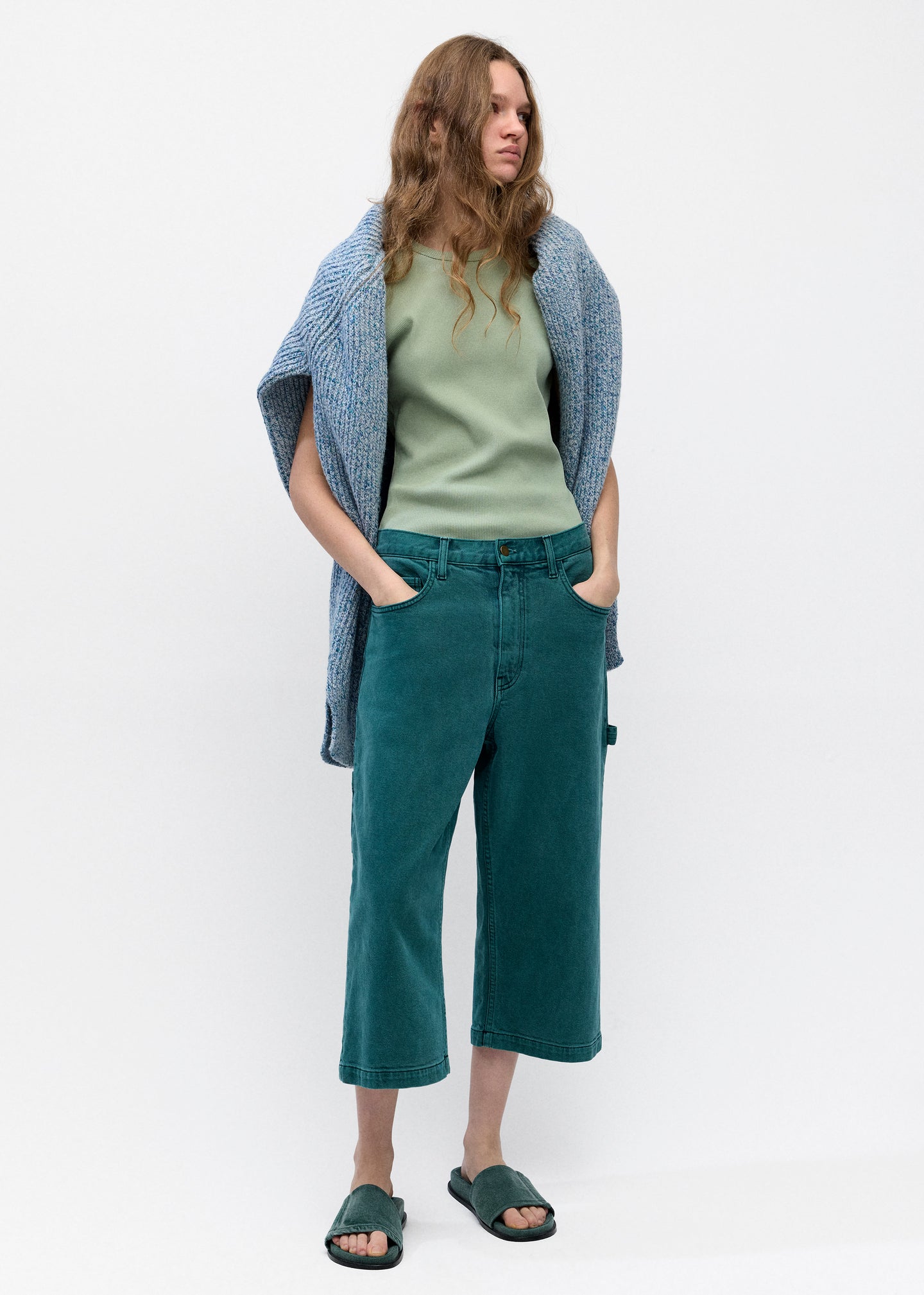 Wide Skater Jean in Pine Wash